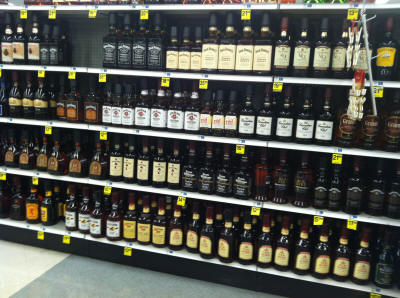 Wall Liquor Shelving